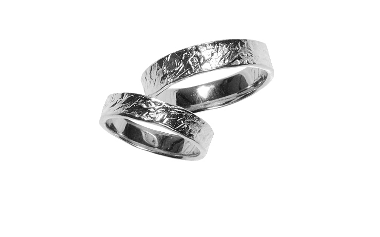42259+42260-wedding rings, white gold 750